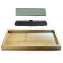 Double-Sided Whetstone Sharpening Stone Kit Bamboo Base  Sharpener