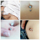 Gem Ball Stud Stainless Steel Belly Button Navel Barbell RINGS Piercings y GFJ