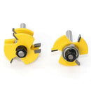 1X(Router Bit Set, 3Pcs 1/4-Inch Shank Tongue And Groove Router Bit And Rev