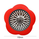Flower Sink Strainer Kitchen Drain Filter Bathroom Drainage Hair Trap(Red) A