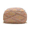 Straw Small Backpacks Women Stripe Print Shoulder School Bags (Dark Brown)