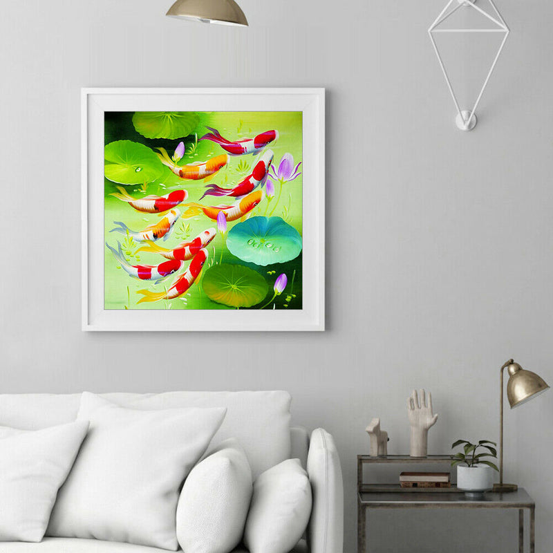 5D DIY Full Drill Diamond Painting Swimming Fish Cross Stitch Embroidery