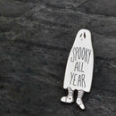 Creative Ghost Pin Brooch Letters Backpack Jacket Badges Jewelry (Style 2) A