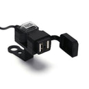 Waterproof Dual USB 12V Motorcycle Handlebar Charger Socket w/ Switch & Mounts Z