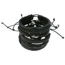 Fashion Korean Leather Weave Bracelet Wristband Braided Men Jewelry