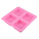 4 grids Square Silicone Soap Making Mold Fondant Cake Chocolate Mould
