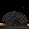 Rainbow color Christmas Dance Fan Peacock Pattern Folding Embroidered Gift fa lj