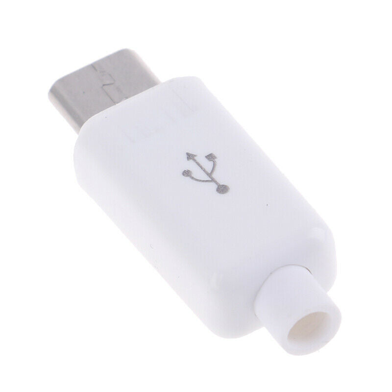 10pcs Micro USB 5PIN USB Tail Charging Socket 4 in 1 White Bla- OZ