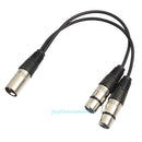 1.1FT XLR 3 Pin Male to 2 XLR Female Connector Microphone Extension Cable Cord
