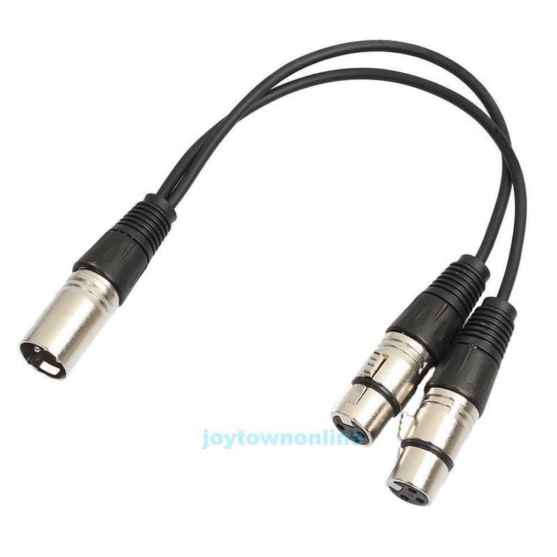 1.1FT XLR 3 Pin Male to 2 XLR Female Connector Microphone Extension Cable Cord
