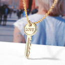 Fashion Women Key Love Long Chain Pendant Choker Necklace Punk Jewelry Gif@