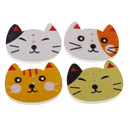 50pcs Assorted Cat Shape Wooden Flatback Buttons for Kids Crafts DIY 25mm
