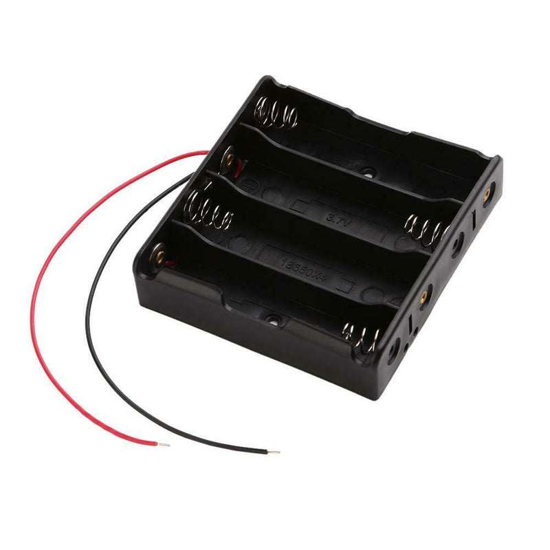 Plastic AA Battery Storage Box 4 Slot DIY Batteries Clip with Wire Lead Pin