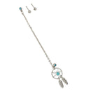 Star Cuff Ear Piercing Cartilage Stud Dangle Earring--Blue