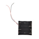 Black 4 x 3.7V 18650 Pointed Tip Batteries Battery Holder Case w Wire Leads I2U2
