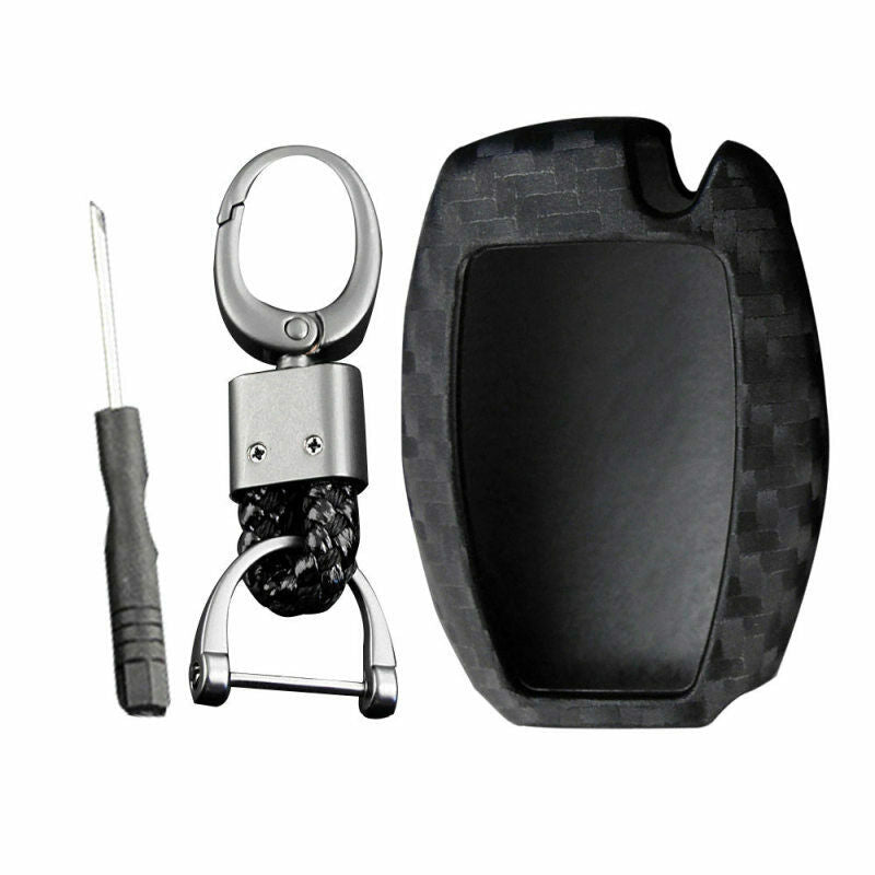 1 Set For Mercedes-Benz Carbon Fiber Smart Car Key Case Cover Fob Holder