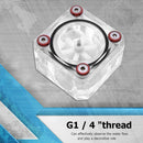 G1/4 Thread 6 Impeller 3 Ways Flow Meter Indicator for PC Water Cooling System