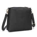 Portable Casual Women Leather Mini Sling Pure Messenger Bags (Black)