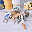 Creative Round Cigarette Keychain Portable Stainless Steel Pocket Ashtray M&O
