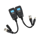 1Pair 60dB CCTV Coax BNC Video Power Balun Transceiver to CAT5e 6 RJ45 Connector