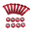 12Pcs 1" Skateboard Mounting Screws DIY Truck   Skateboard Blue+Red
