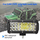 72W LED Work Light Bar Offroad Driving Fog Lamp for Car Truck SUV Tractor