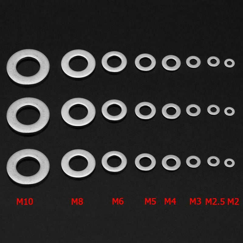 360pcs/box 8 Sizes Stainless Steel Flat Machine Washer Gaskets Assortment A