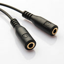 3.5mm Stereo Audio Male to 2 Female Headphone Mic Y Splitter Cable Adapter