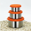 3Pcs 304 Food Grade Stainless Steel Food Containers With Leak Proof Silicon M2N6