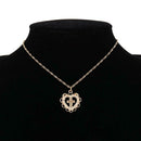 Creative Women Heart Cross Geometric Hollow Pendant Necklace Clavicle Chain