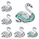 Cartoon Animal Swan Rhinestone Brooch Badges Jacket Backpack Coat Accessories
