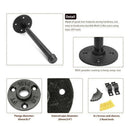 1X(11 Inch Industrial Black Iron Pipe Shelf Bracket, Steampunk Decor Floati