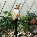 Solar Garden Ornament Rabbit Lawn Lamp Outdoor LED Sculpture Decor Light Fa M7D9