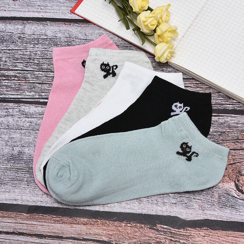 Women kitten with Comfo rtable Cotton Sock Slippers Short Ankle Socks OZ