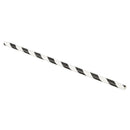 25Pcs Striped Paper Drinking Straws for Party Wedding Supplies (Black & Whi N4P3