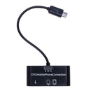 Black 3 in 1 USB Connection Kit HUB SD MMC TF Card Reader Adapter For OTG M