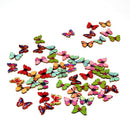 50Pcs Butterfly 2 Holes Wooden Buttons Scrapbooking DIY Craft Wedding Decoratio-
