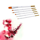 6Pcs Synthetic Hair Artist Paint Nylon Filbert Acrylic Oil Brush Watercolor U0W3