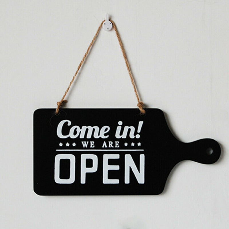 3pcs Open Closed Sign Welcome Wooden Hanging Plaque for Door Window Bar Cafe