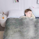 130X160CM Throw Blanket Super Soft Creative Fleece Reversible Snowflake Fla L1V6