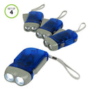 4Pcs/Pack Hand Crank Flashlight Outdoor Camping No Need Battery LED Bright Light