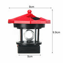 2pcs LED Solar Powered Lighthouse Statue Rotating Outdoor Garden Yard Light F8T9
