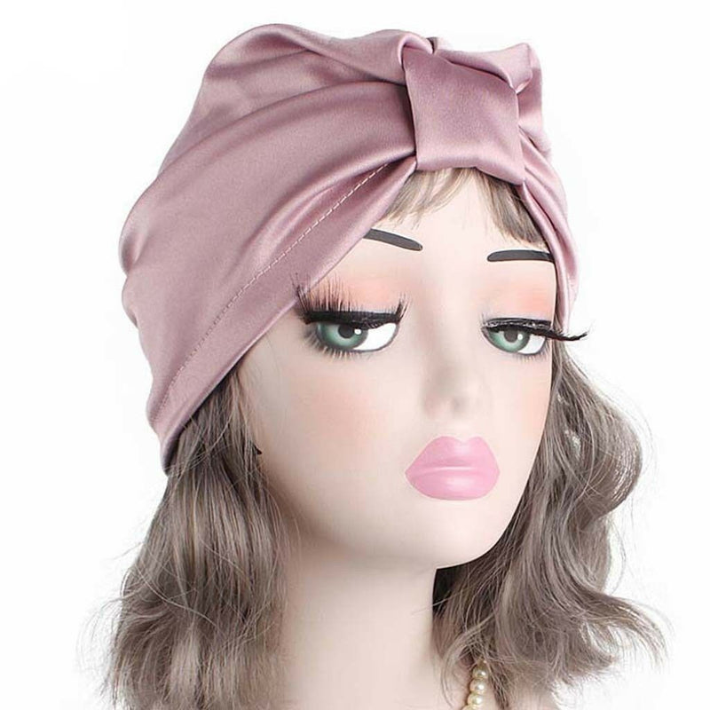 2pcs/set Women's Silk Sleeping Cap Night Sleep Hats Hair Care Scarves Bonnet
