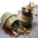 Foldable Rattan Hanging Flower Pot Planter Laundry Storage Basket Xmas Decor JR