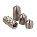 50pc M4 x (12-30mm) Cone Point Allen Socket Set Grub Screws Kit A2 304 Stainless