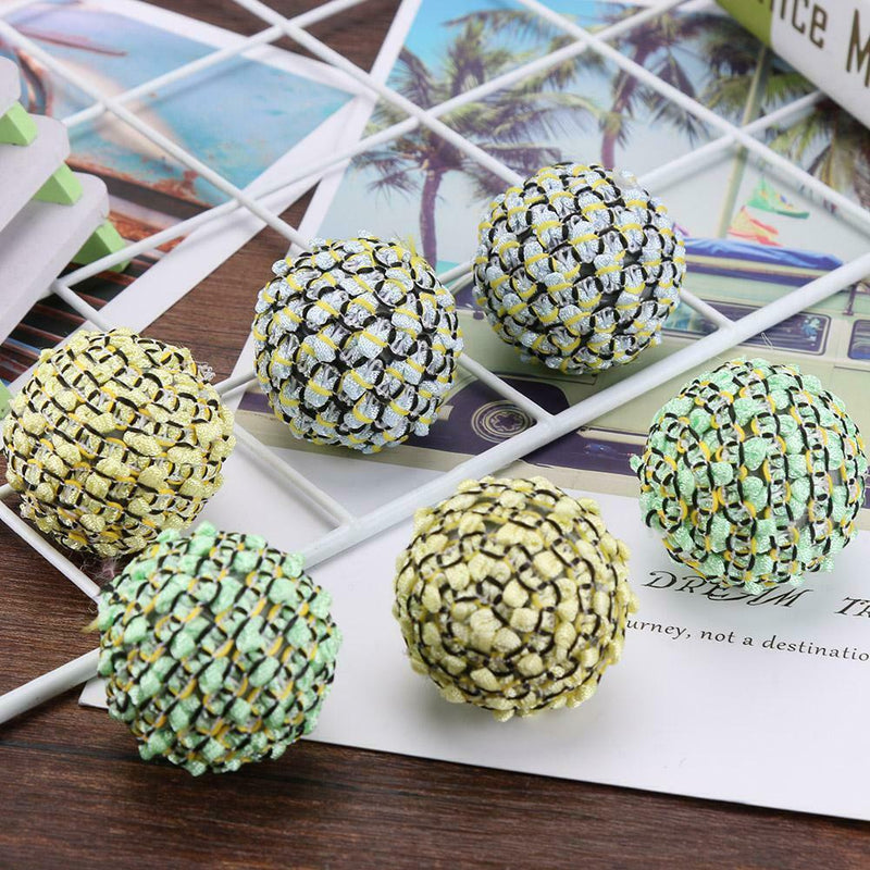 6pcs/set Elastic Multi Ball Pet Cat Chew Catch Interactive Playing Toys
