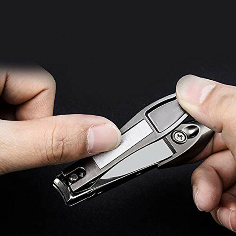 Nail Clipper with Catcher - Stainless Steel Curved Fingernail and Toenail C F1C4