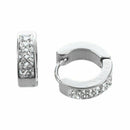 Stainless Steel Crystal Rhinestone Huggie Hoop Earrings 0.55x0.16"