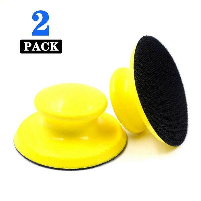 2 Pcs 5 Inch Hook and Loop Hand Sanding Block Round Sanding Pad Hook Backin