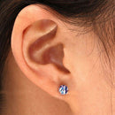 Lady Women Fashion Ball Ear Studs Stainless Steel Barbell Bar Earring Hot